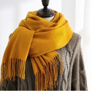 Banana Republic Mustard Fringe Scarf